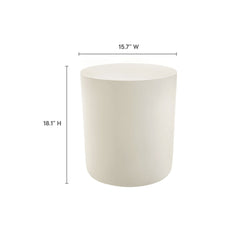 Brion White Indoor - Outdoor Patio Concrete Stool - Ornate Home