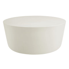 Brion White Round Indoor - Outdoor Patio Concrete Coffee Table - Ornate Home