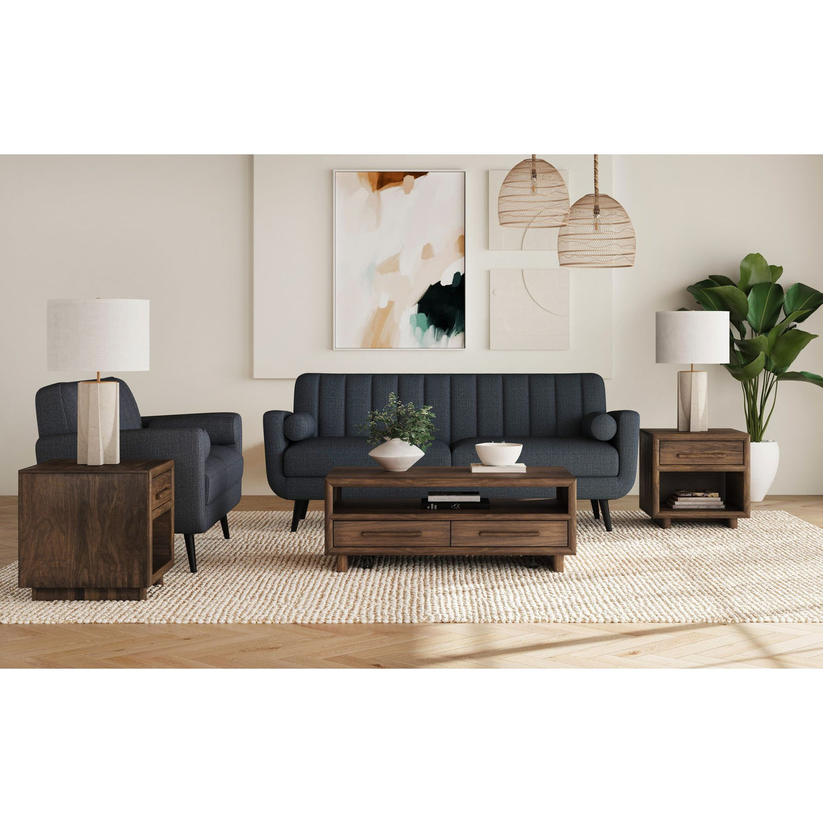 Brisbane Brown 3-Piece Occasional Table Set with Coffee Table & Two End Tables - Ornate Home