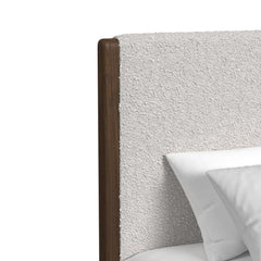 Brisbane Brown/Boucle Beige 3-Piece Queen UPH Bedroom Set with LED - Ornate Home
