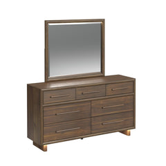 Brisbane Brown/Boucle Beige 5-Piece King UPH Bedroom Set with LED - Ornate Home