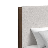 Brisbane Brown Queen UPH Bed with Boucle Beige and LED - Ornate Home