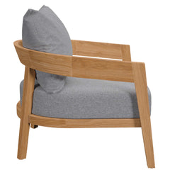 Brisbane Natural/Gray Teak Wood Outdoor Patio Armchair - Ornate Home