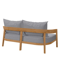 Brisbane Natural/Gray Teak Wood Outdoor Patio Loveseat - Ornate Home