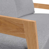 Brisbane Natural/Gray Teak Wood Outdoor Patio Loveseat - Ornate Home