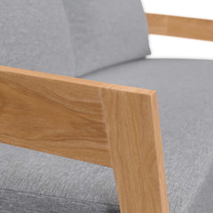 Brisbane Natural/Gray Teak Wood Outdoor Patio Loveseat - Ornate Home