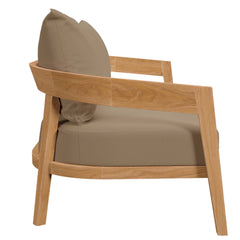 Brisbane Natural Light Brown 3-Piece Teak Wood Outdoor Patio Set - 70x100.5" - Ornate Home
