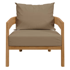 Brisbane Natural Light Brown 3-Piece Teak Wood Outdoor Patio Set - 70x100.5" - Ornate Home