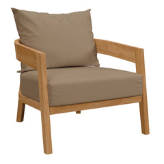 Brisbane Natural Light Brown 6-Piece Teak Wood Outdoor Patio Set - Ornate Home