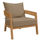 Brisbane Natural Light Brown Teak Wood Outdoor Patio Armchair - Ornate Home