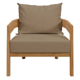 Brisbane Natural Light Brown Teak Wood Outdoor Patio Armchair - Ornate Home