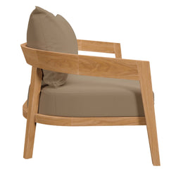 Brisbane Natural Light Brown Teak Wood Outdoor Patio Loveseat - Ornate Home
