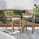 Brisbane Natural Outdoor Bar Stool - Ornate Home