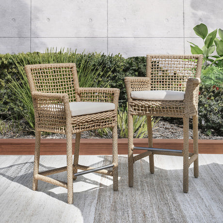 Brisbane Natural Outdoor Bar Stool - Ornate Home