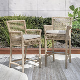 Brisbane Natural Outdoor Bar Stool - Ornate Home