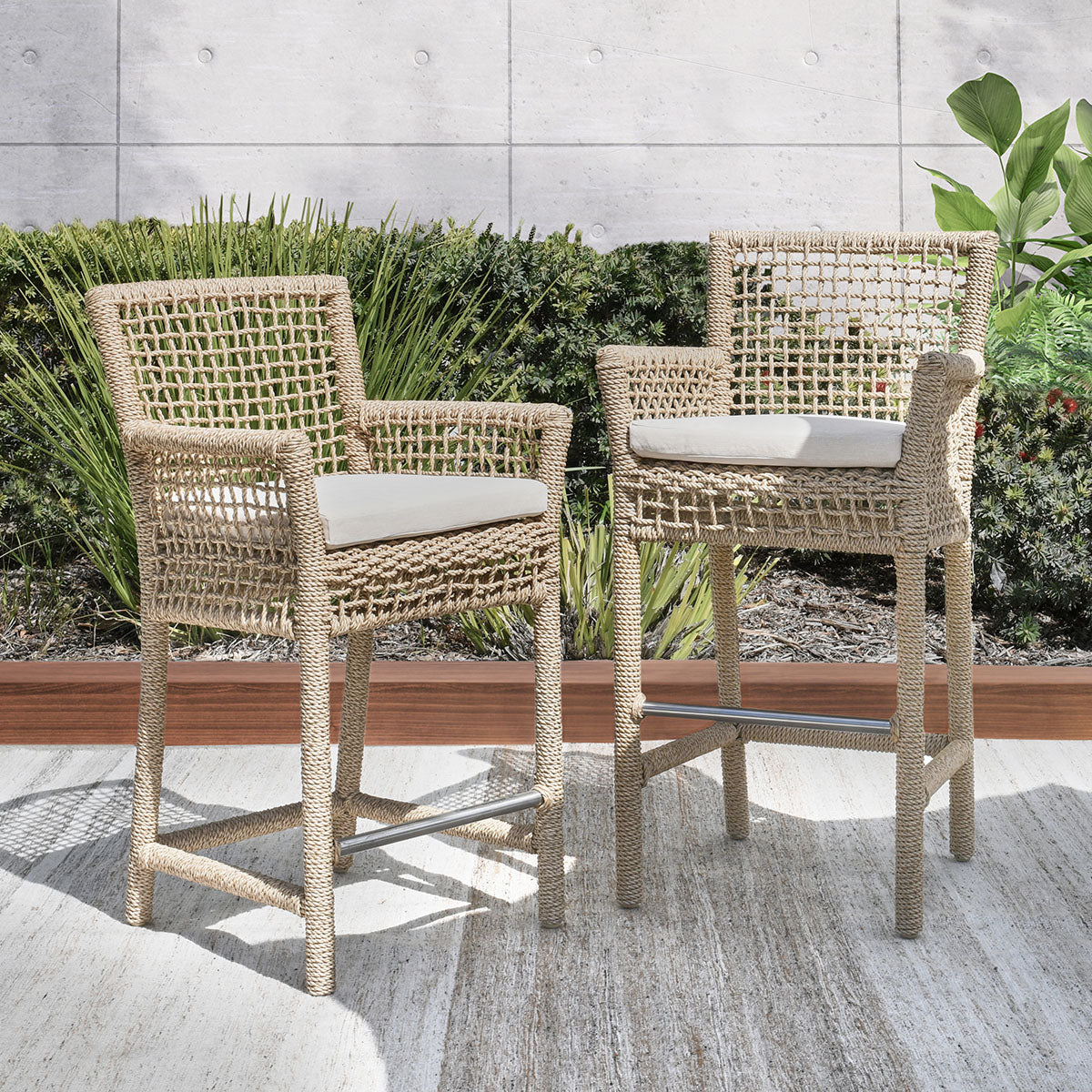 Brisbane Natural Outdoor Bar Stool - Ornate Home