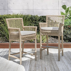 Brisbane Natural Outdoor Bar Stool - Ornate Home