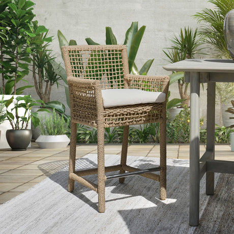 Brisbane Natural Outdoor Counter Stool - Ornate Home