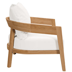 Brisbane Natural/White 3-Piece Teak Wood Outdoor Patio Set - 53x70" - Ornate Home
