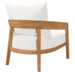 Brisbane Natural/White 3-Piece Teak Wood Outdoor Patio Set - 53x70" - Ornate Home