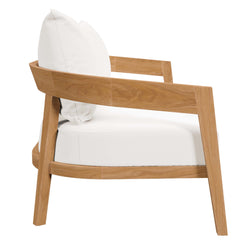 Brisbane Natural/White 6-Piece Teak Wood Outdoor Patio Set - Ornate Home