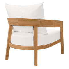 Brisbane Natural/White 6-Piece Teak Wood Outdoor Patio Set - Ornate Home