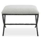 Brisby Gray Fabric Small Bench - Ornate Home
