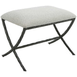 Brisby Gray Fabric Small Bench - Ornate Home