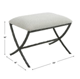 Brisby Gray Fabric Small Bench - Ornate Home