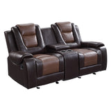 Briscoe Brown Double Glider Reclining Loveseat - Ornate Home