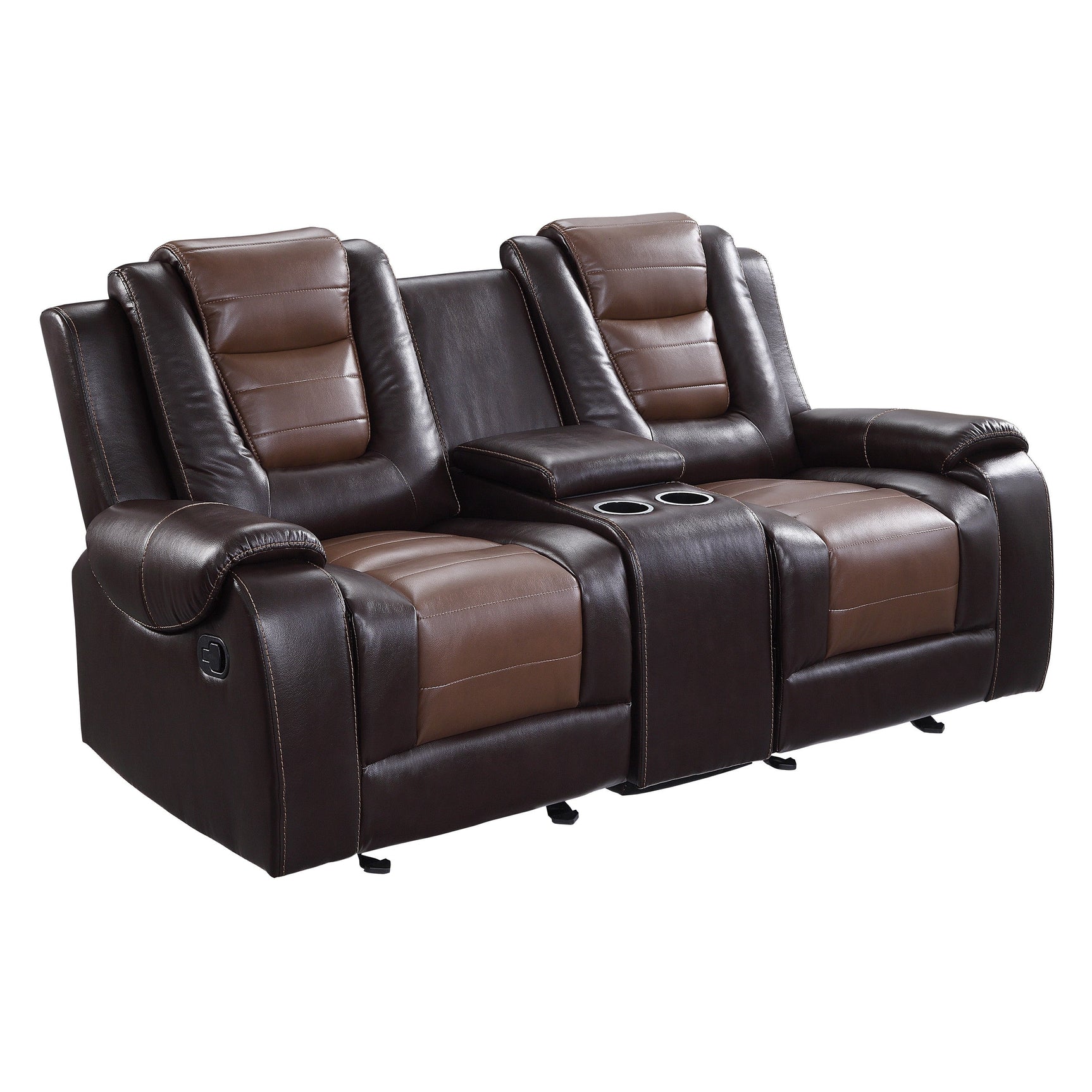 Briscoe Brown Double Glider Reclining Loveseat - Ornate Home