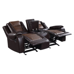 Briscoe Brown Double Glider Reclining Loveseat - Ornate Home