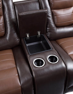 Briscoe Brown Double Glider Reclining Loveseat - Ornate Home