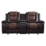 Briscoe Brown Double Glider Reclining Loveseat - Ornate Home