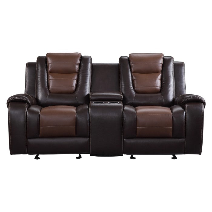 Briscoe Brown Double Glider Reclining Loveseat - Ornate Home