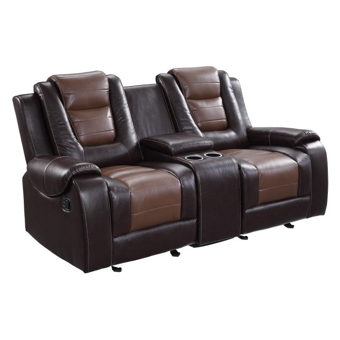 Briscoe Brown Double Glider Reclining Loveseat - Ornate Home