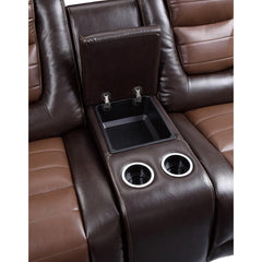 Briscoe Brown Double Glider Reclining Loveseat - Ornate Home
