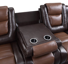 Briscoe Brown Double Reclining Sofas - Ornate Home