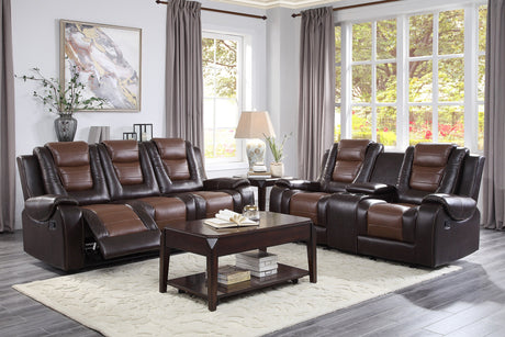 Briscoe Brown Double Reclining Sofas - Ornate Home