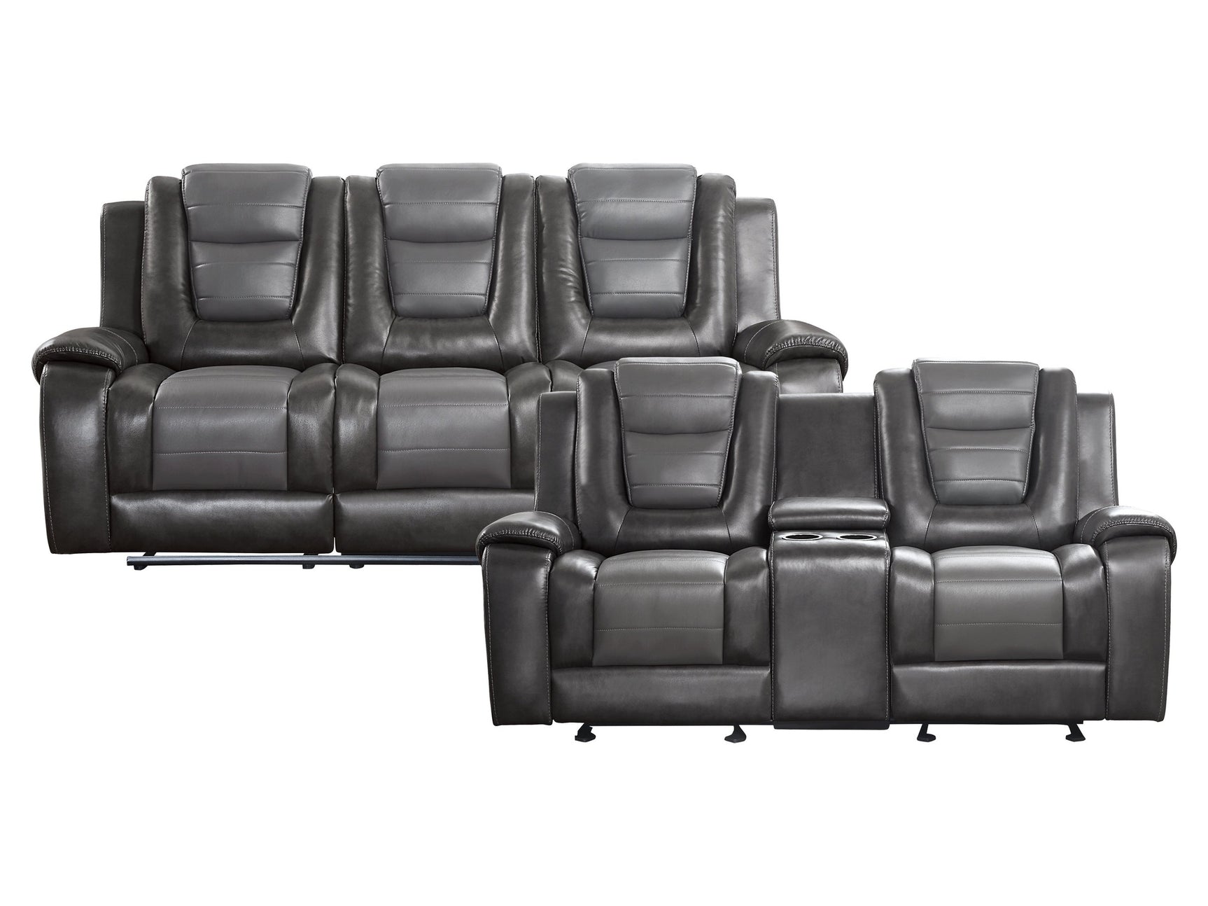 Briscoe Gray Sofa & Loveseat - Ornate Home