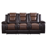 Briscoe Light Brown / Dark Brown Sofa & Loveseat - Ornate Home