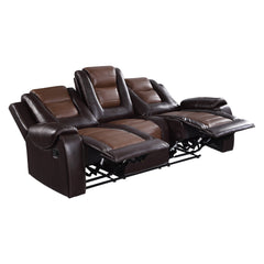 Briscoe Light Brown / Dark Brown Sofa & Loveseat - Ornate Home