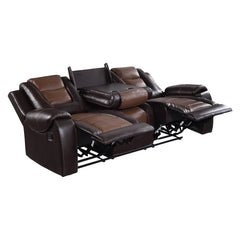 Briscoe Light Brown / Dark Brown Sofa & Loveseat - Ornate Home