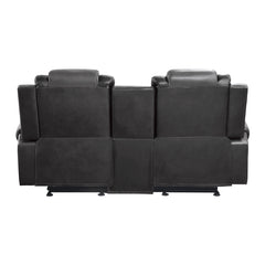 Briscoe Two-Tone Manual Reclining Double Glider Loveseat with Center Console - Ornate Home