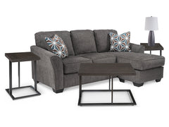 Brise Gray Sofa Chaise, Occasional Tables and Lamps - Ornate Home
