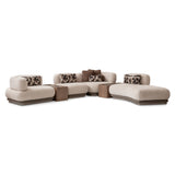 Bristol Point Saddle Brown/Fawn 5-Piece Modular Sectional