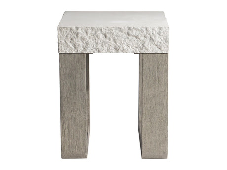 Bristol Sand Grey/Weathered Teak Outdoor Side Table - Ornate Home