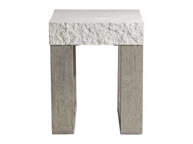 Bristol Sand Grey/Weathered Teak Outdoor Side Table - Ornate Home