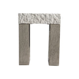 Bristol Sand Grey/Weathered Teak Outdoor Side Table - Ornate Home