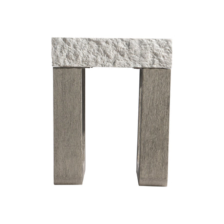 Bristol Sand Grey/Weathered Teak Outdoor Side Table - Ornate Home